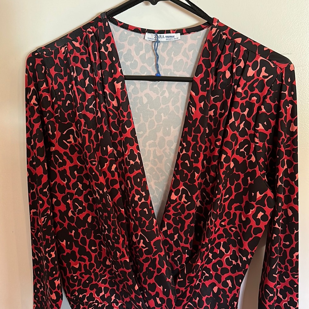 Zara NWT Leopard Print Bodysuit
